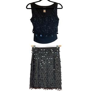 Vintage Vivian Tam Sequined Skirt with Paillettes